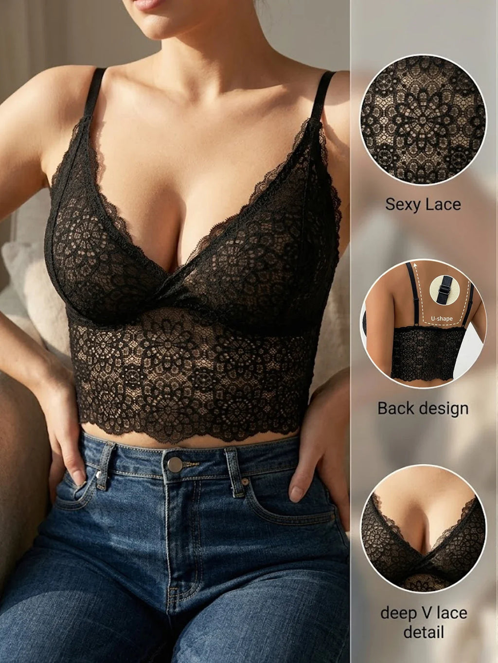Sexy Women Underwear Lace Mesh Bra Female Brassiere Breathable Camisole Lingerie Wireless Solid Ladies Bras