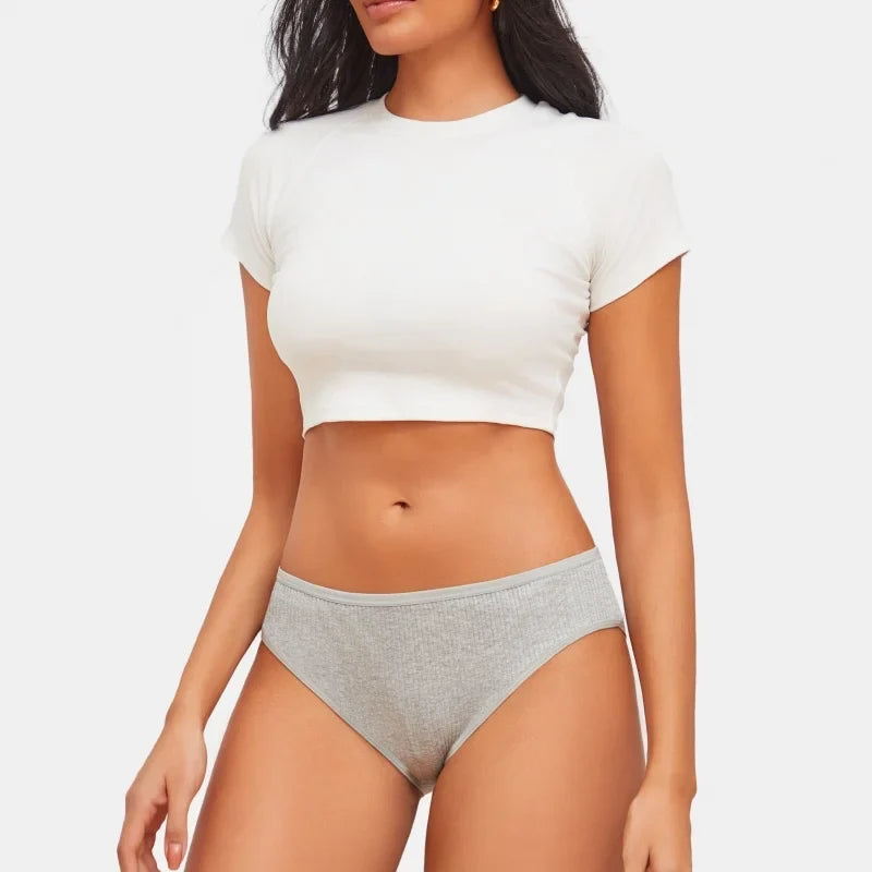 3Pcs/Set Women's Seamless Cotton Briefs Women Panties Solid Color Breathable Underwear Female Low Waist Soft Lingerie S-XXL