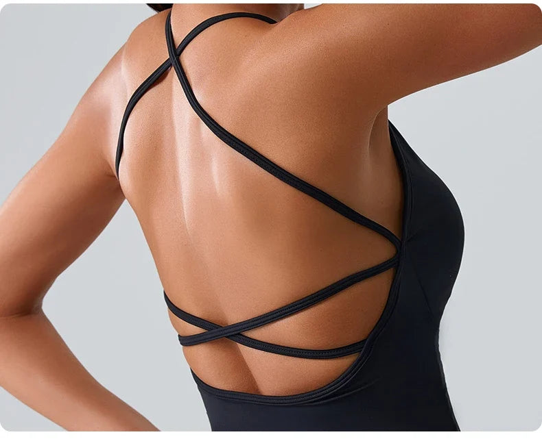 Women Sports Underwear Beautiful Back Cross Back Fitness Sports Bra Top Gym Yoga Athletic Tight Workout Jog Soft With Chest Pad