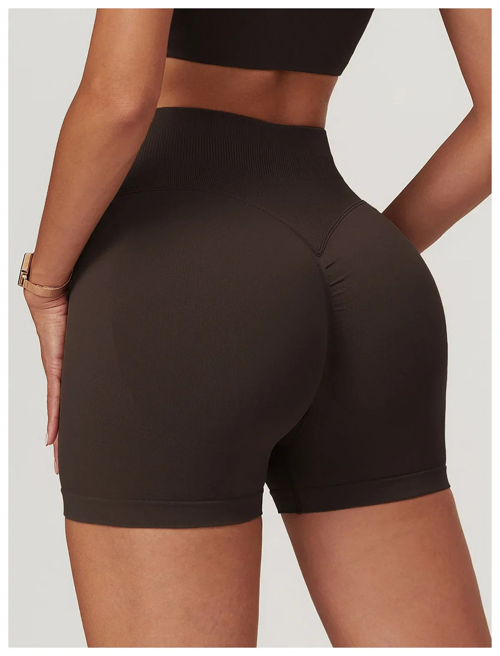 High Waist Shorts Seamless Yoga Shorts Workout Fitness Lift Peach Butt Fitness Tight Gym Running Body Shaper Pants Ribbed Shorts