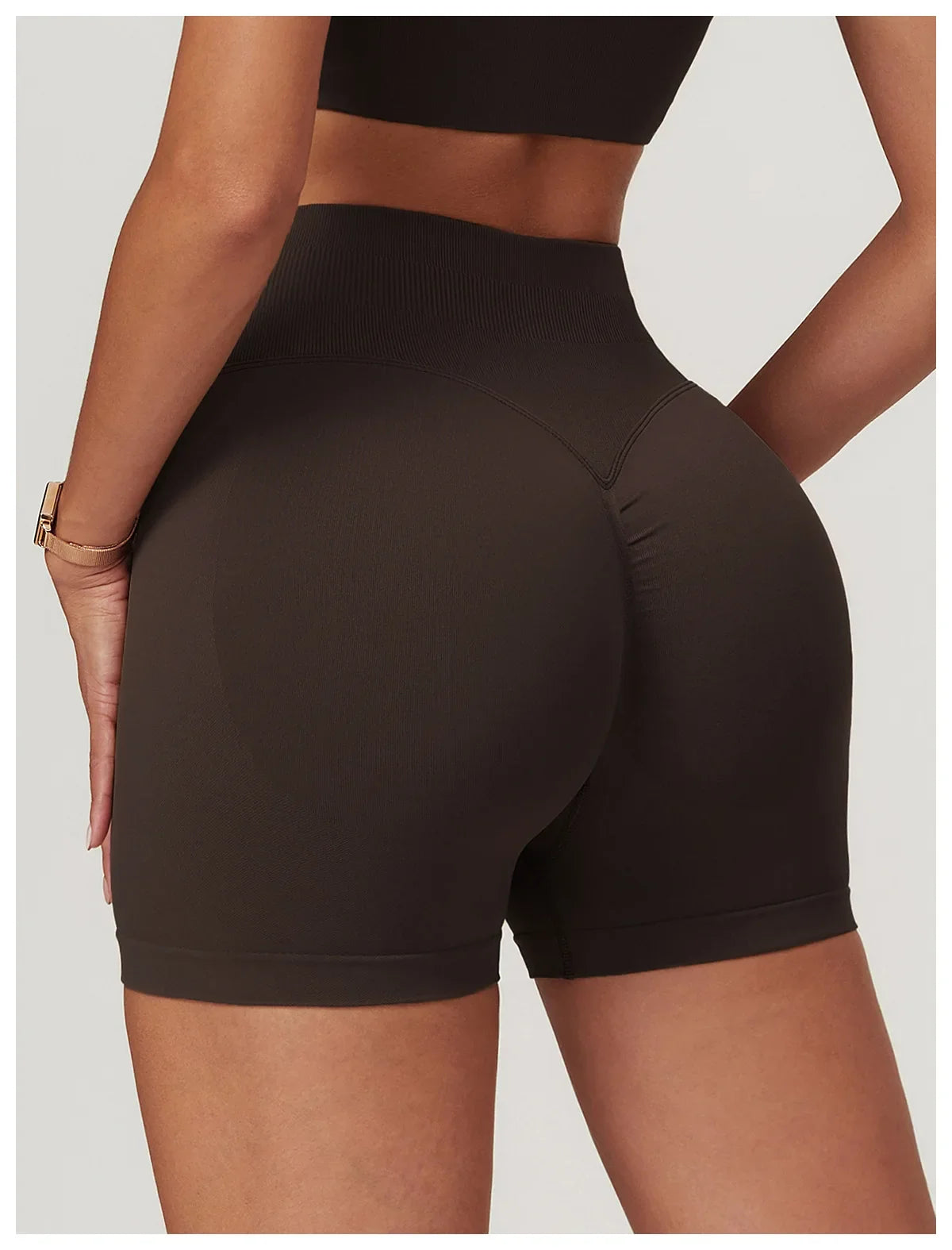 High Waist Shorts Seamless Yoga Shorts Workout Fitness Lift Peach Butt Fitness Tight Gym Running Body Shaper Pants Ribbed Shorts