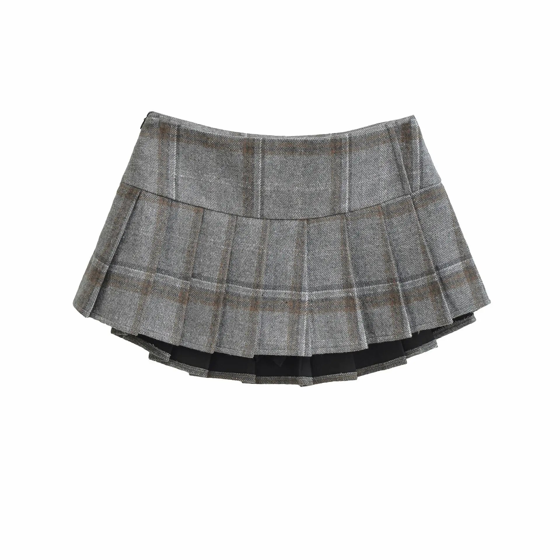 New American Style Pure Desire Hot Girl Plaid JK Waist Pleated Skirt Plaid Half Skirt For Woman Pure Desire Casual Elegant Z3SX