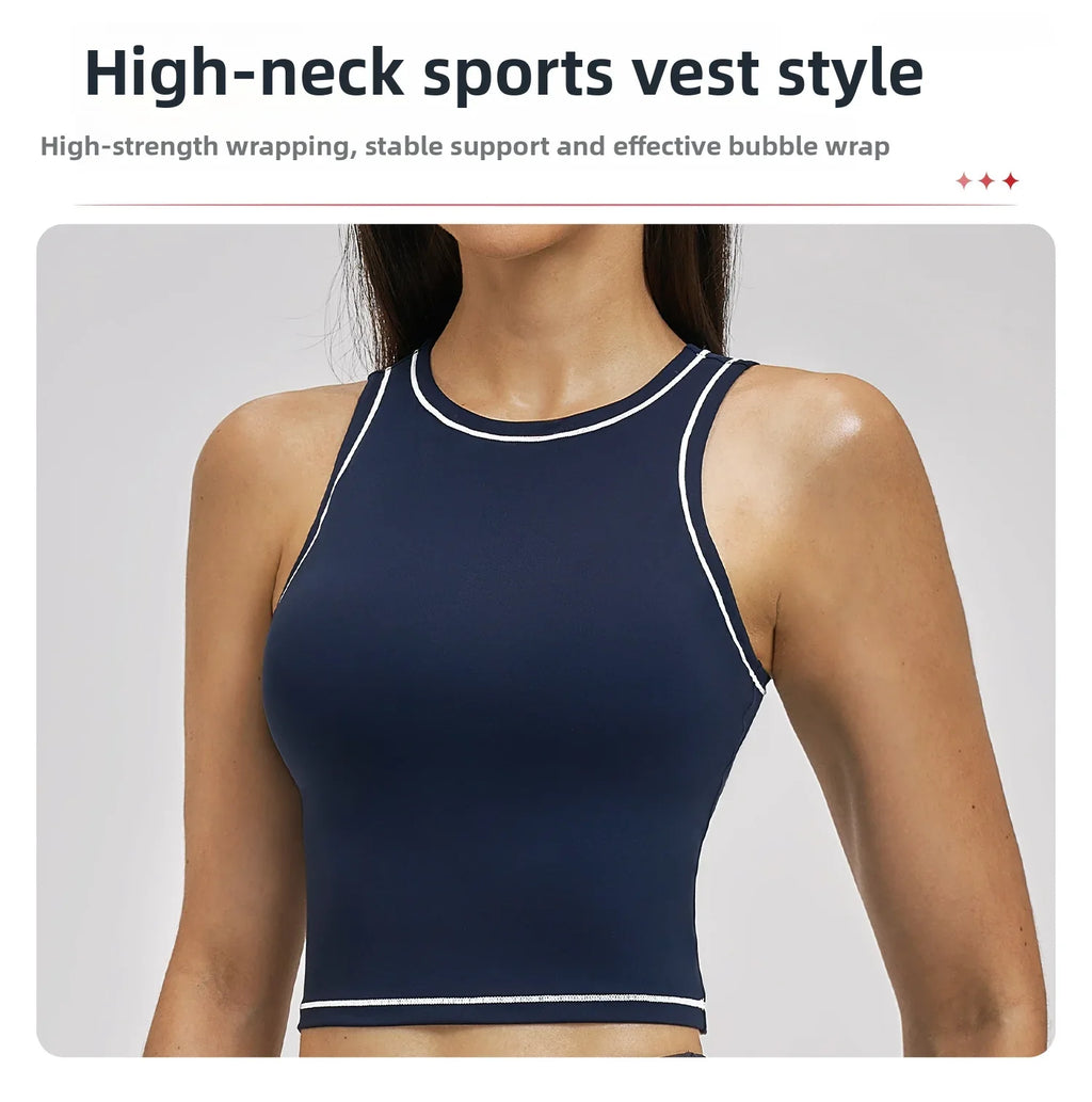 High Strength Sports Bra Anti-Sweat Fitness Top Women Yoga Bra Shockproof Crop Top Push Up Summer Sport Bra Gym Vest Workout Top