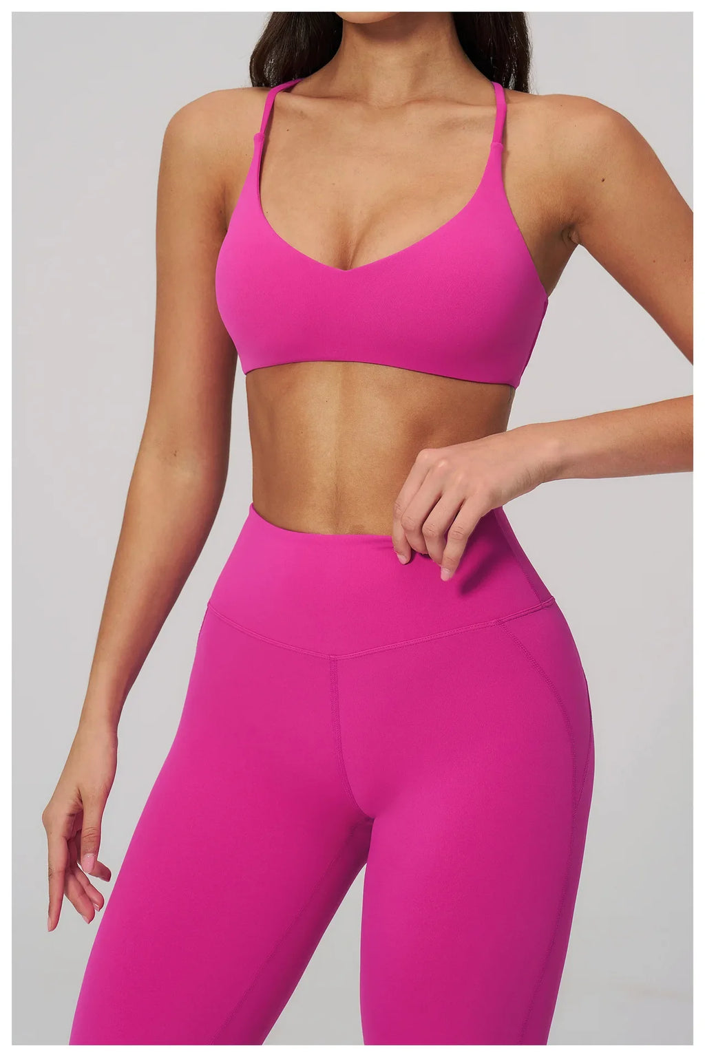 Summer U-Shaped Multi-Strap Cross Back Women Pilates Fitness Sports Bra Top Gym Yoga Athletic Tight Workout Jog With Chest Pad