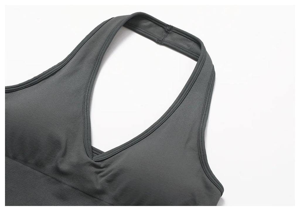 Seamless High Stretch Sports Bra Women Halter Yoga Bra Padded Backless Sports Bras Gym Crop Top Push Up Workout Yoga Tops Woman