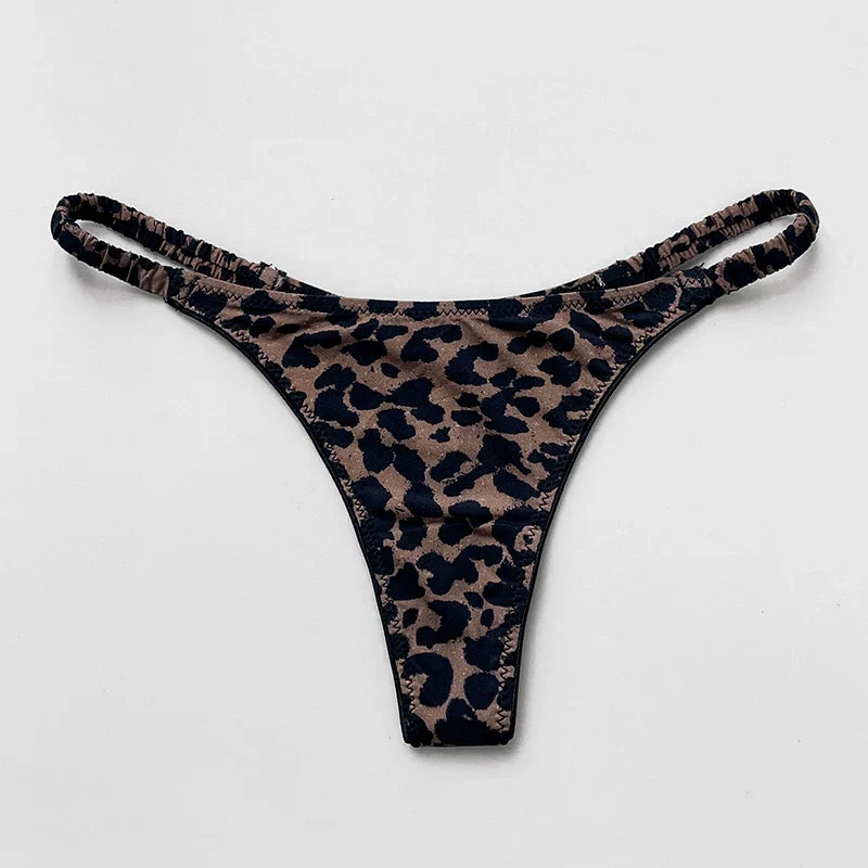 Women Panties Sexy G String Thong Ice Silk Seamless Underwear Leopard T Back Girls Briefs Leopard Underpants Plus Size S-XL