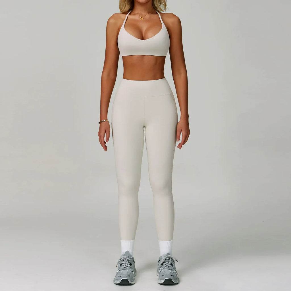 Hearuisavy Women's Running Comfort 2Pcs Sports Pants Set High Waist Push Up Workour Sportswear Casual Cycling Jogging Yoga Bras