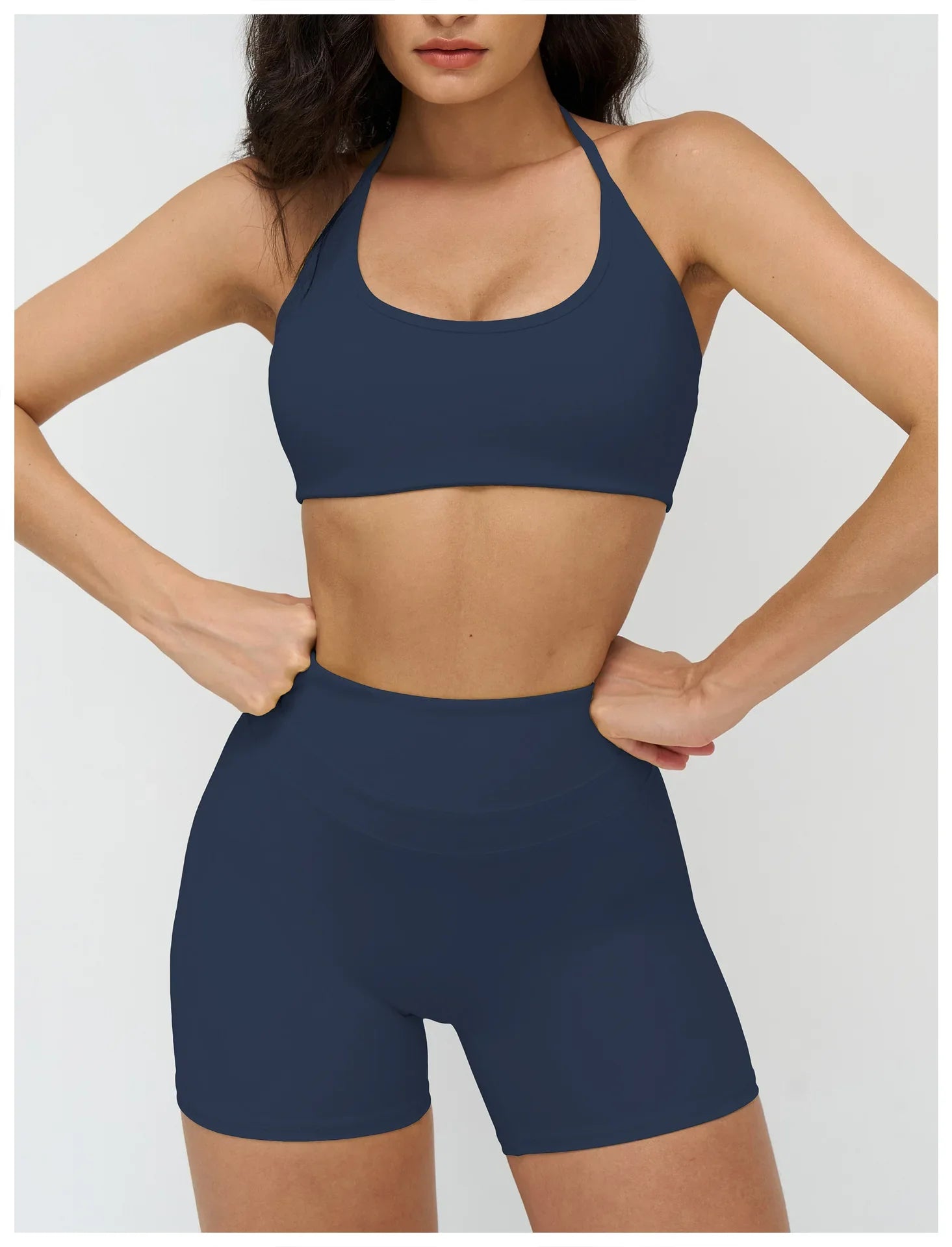Neck Hanging Sports Bra High Support Women Push Up Bra Summer Gym Clothes Fitness Halter Top Quick Dry Running Workout Underwear
