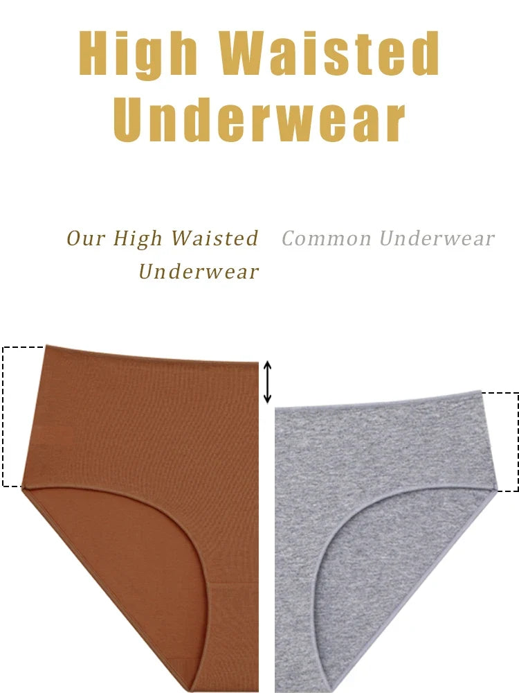3PCS/SET Women Panties Cotton Seamless High waist Boxer shorts Female Solid Color Briefs Cozy Lingerie Intimate Underpants XS-XL