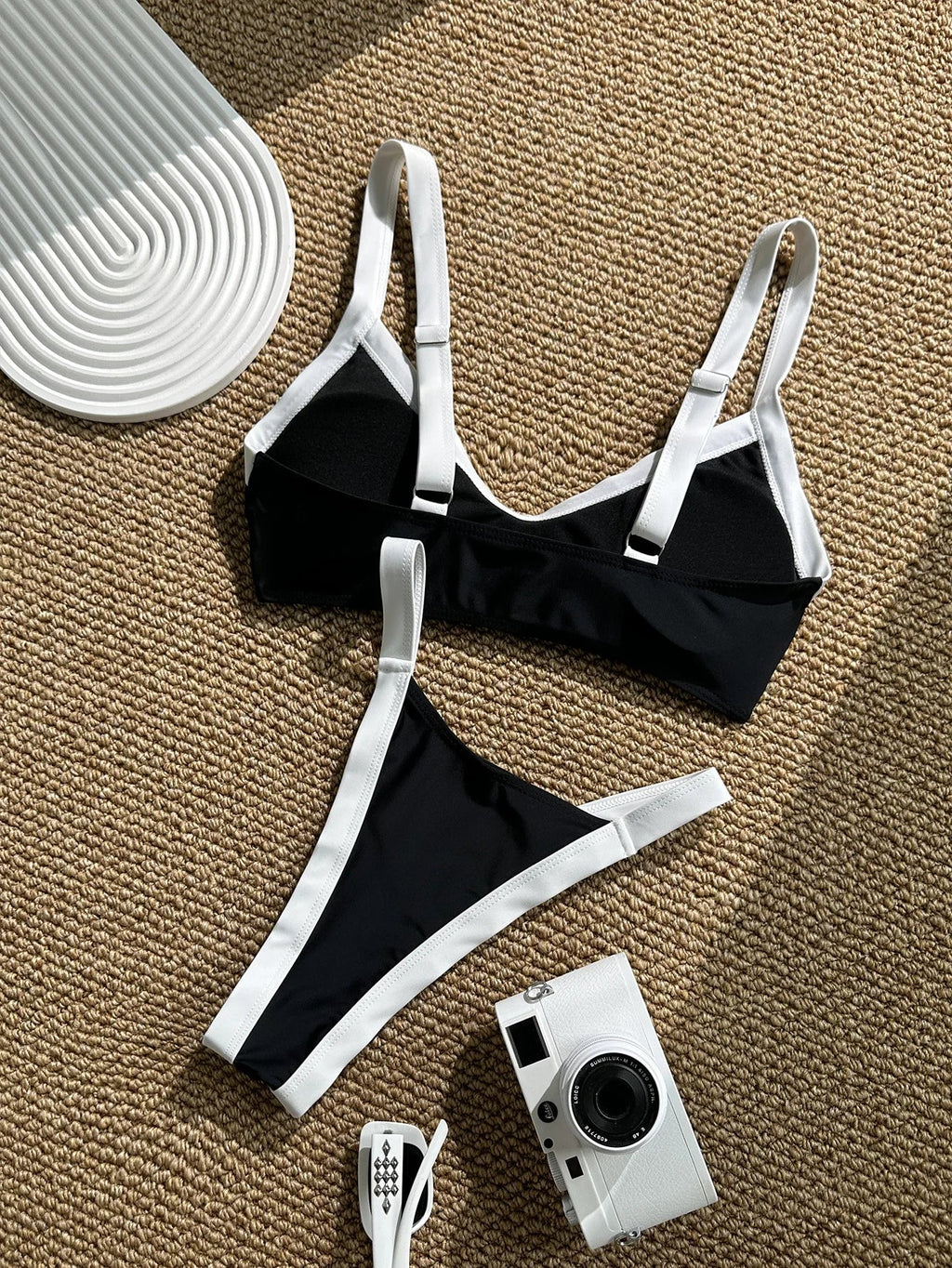 Sexy Red Contrast Bikini Set 2026 Women Halter Push Up Bra Pleate Thong Swimsuit Brazilian Beach Bathing Suit Holiday Swimwear