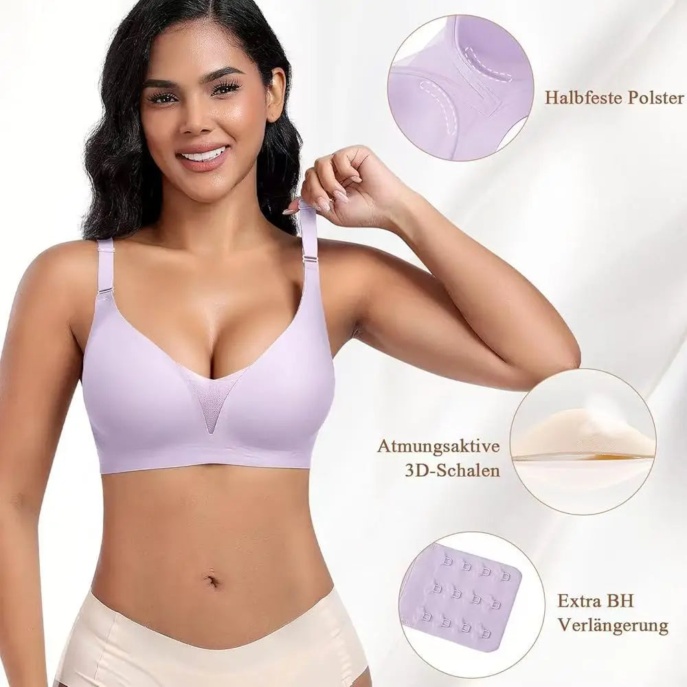 Women's Seamless Bra 3/4 Cup Thin Molded Cup Bra Thin Flattering Plus-size Soft Support Push-up and Comfortable Breathable Bra