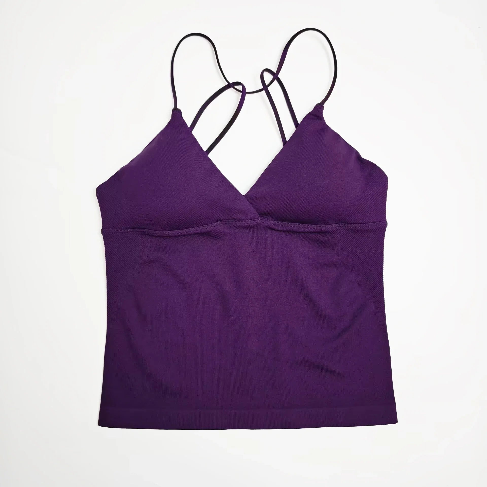 NCLAGEN Vision Twist Front Longline Top Gym Yoga Tops Women Quick Dry Thin Strap High Elastic Workout Vest Push-up Fitness Tank