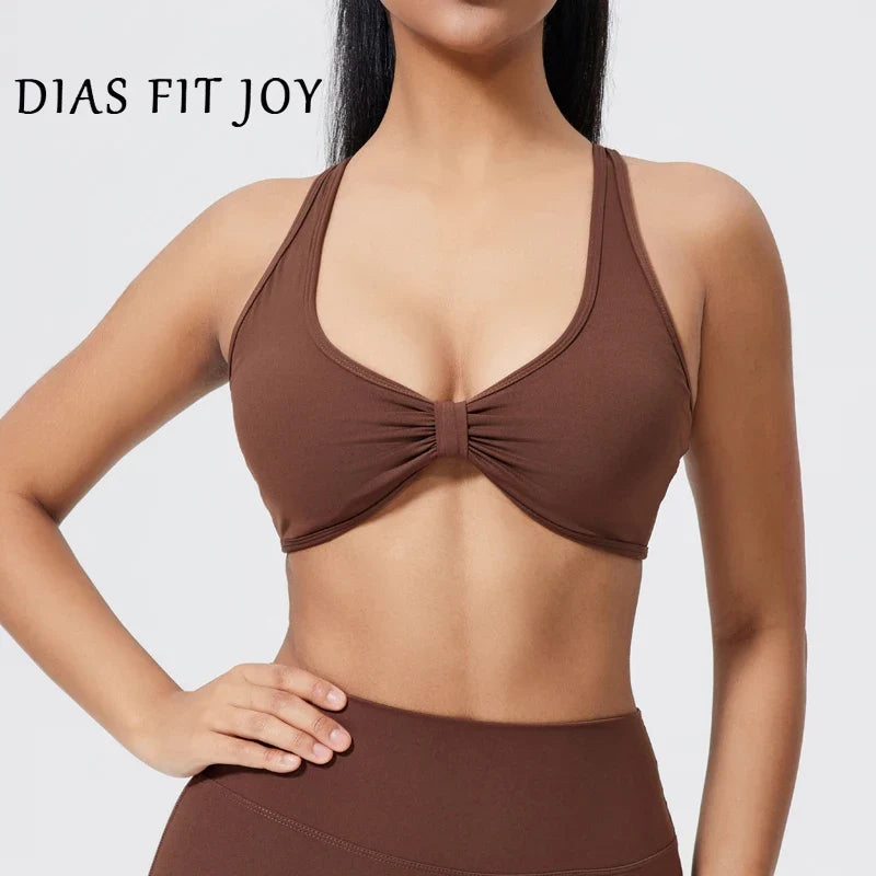 DIAS FIT JOY fold sports bra cross beauty back detachable yoga bra tight fitting outdoor sports running fitness gym suit