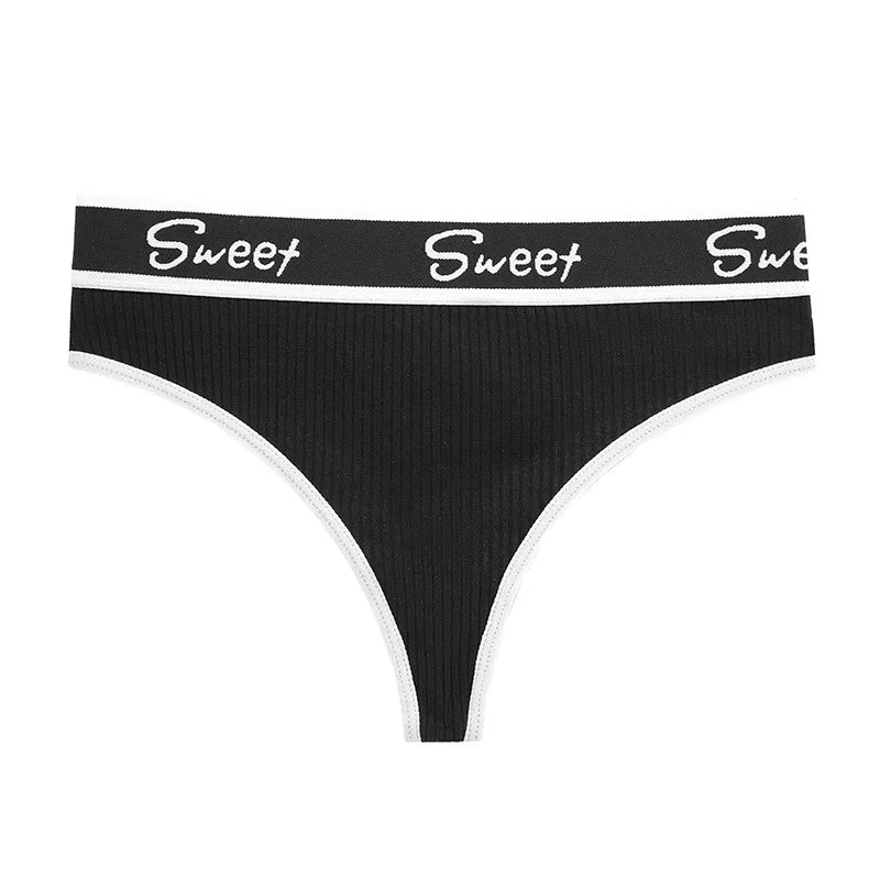 Cotton Panties Sexy Women Briefs Letter Sweet Underwear Thong Hollow Out Intimates Ladies Female Panty Lingerie