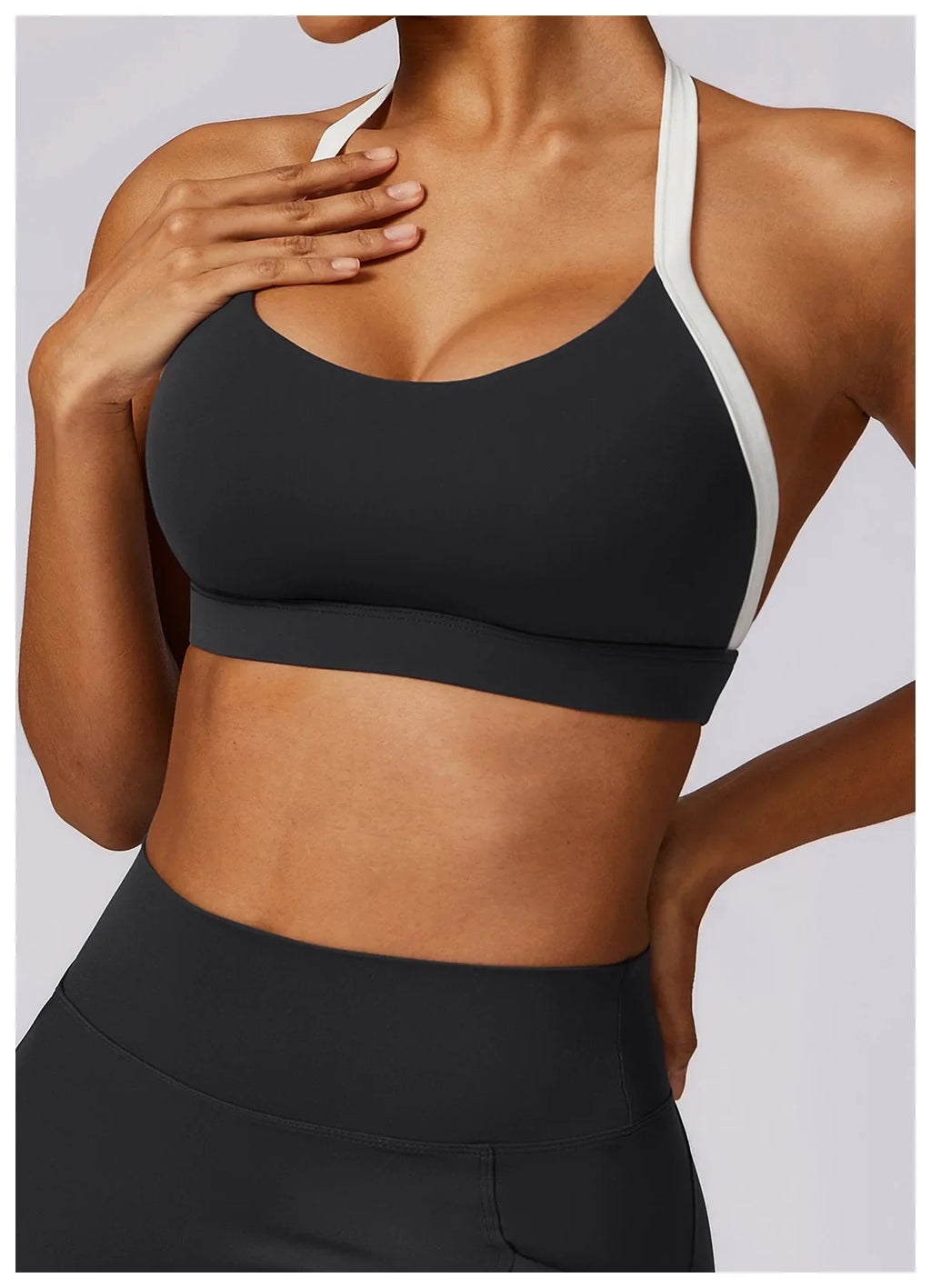 Gym Sport Bra Halter Sports Bra Anti-sweat Breathable Yoga Bra Shockproof Crop Top Fitness Top Push Up Workout Top Women