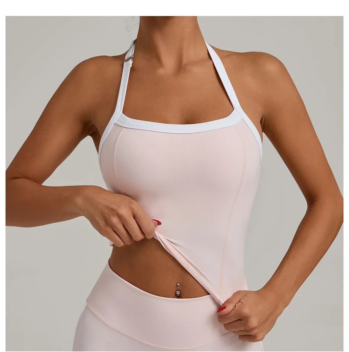 Hanging Neck Top Women Sports Bra Push Up Fitness Yoga Bra Color Blocked Underwear Gym Sport Tops Women Running Vest Bralette