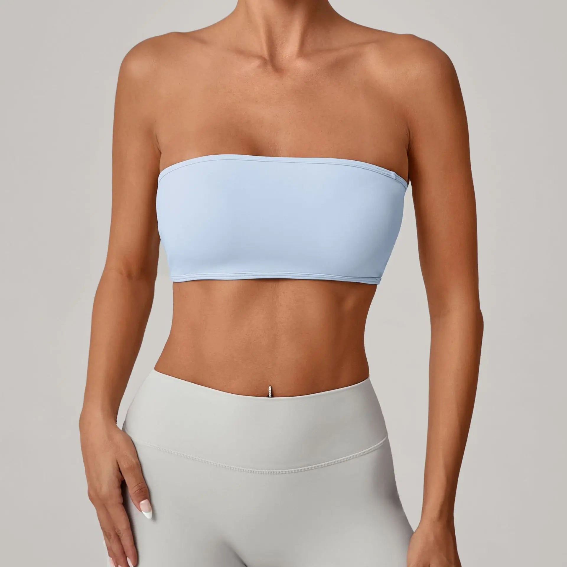 Women Strapless Sports Bra Gym Top Quick-Drying Yoga Clothes Women Tube Top Fitness Chest Wrap Underwear Workout Bra Female