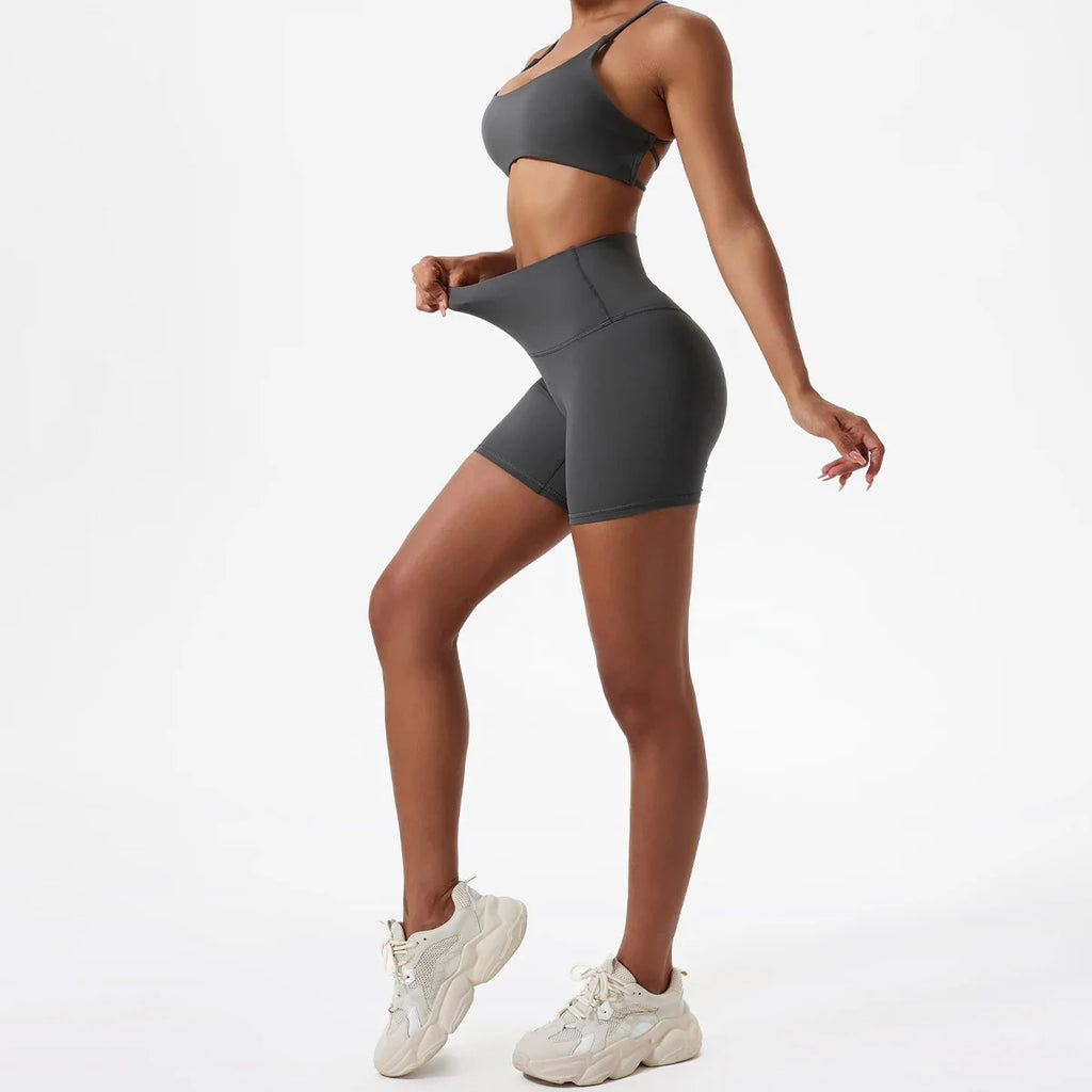 Hearuisavy Summer Soft Sports Shorts Buttock Lift Gym Leggings Women High Waist Yoga Shorts Women Running Cycling Workout Shorts