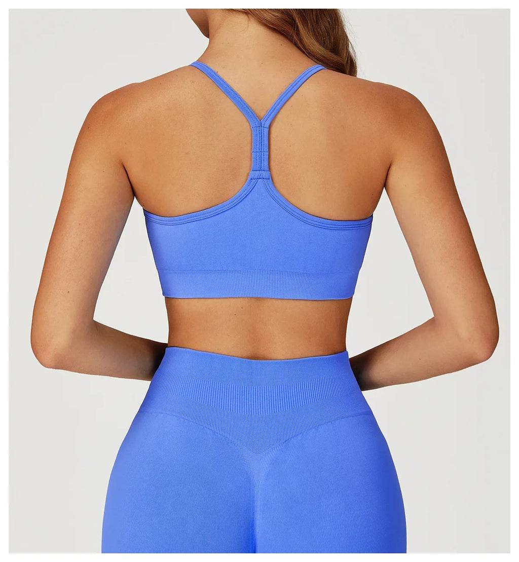 Women Seamless Yoga Sports Bra Breathable Shock Proof Gym Workout Fitness Push up Top Yoga Running Active Sportswear Vest Bra