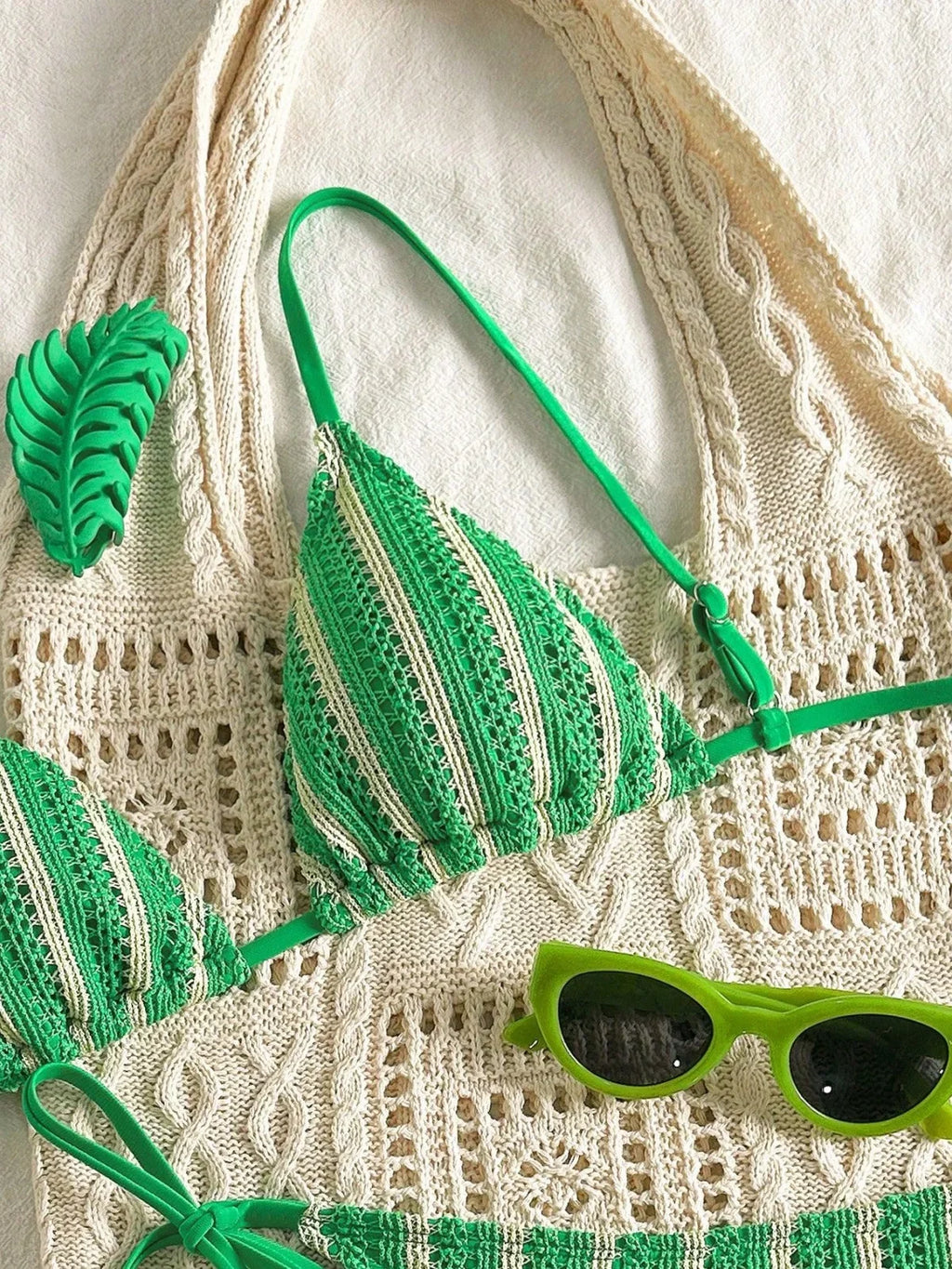 Sexy Orange Striped Bikini Set 2026 Women Halter Push Up Bra Tassel Bandage Thong Swimsuit Summer Holiday Bathing Suit Swimwear