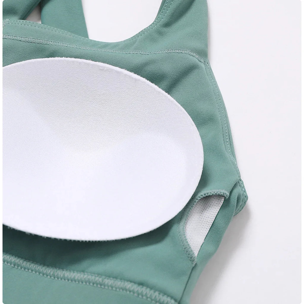 Crossed Shoulder Strap Yoga Bra Chest Pad Running Sports Bra Gym Top Women Stretch Pull Up Underwear Women Vest Fitness Tank Top