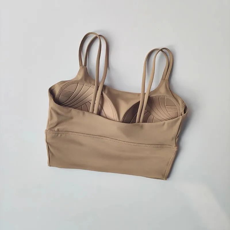 Professional Yoga Camisole Fixed Chest Mat Sports Underwear Women's Shockproof Breathable Beauty Vest Bra Running Top Gym Bra
