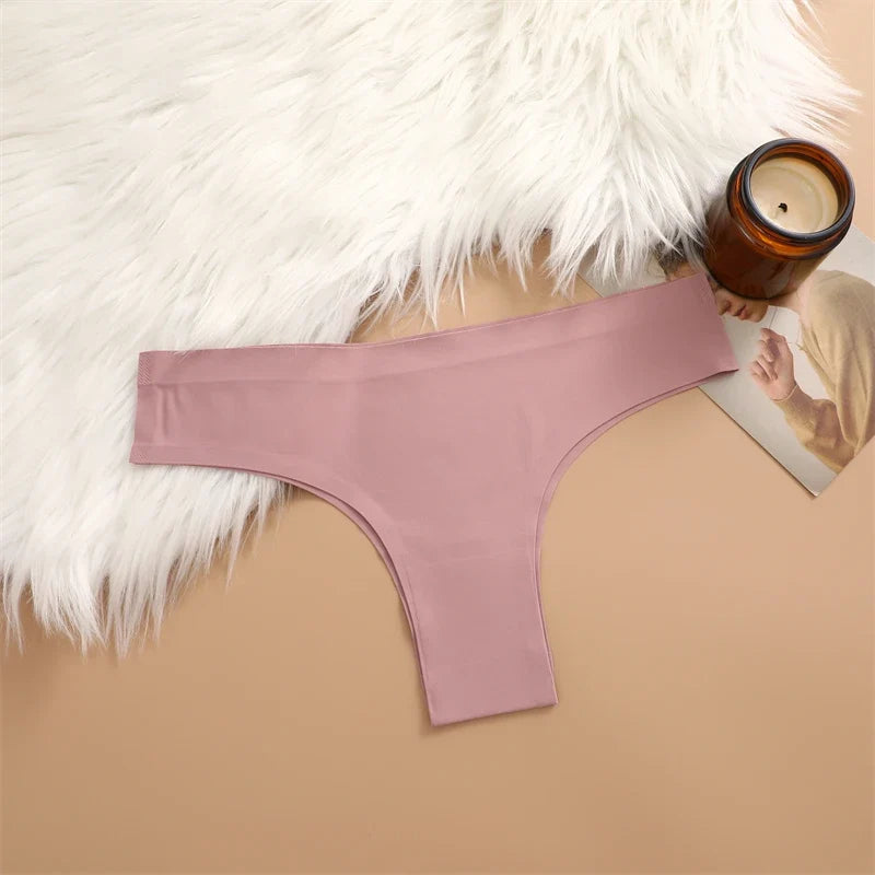 3PCS Seamless Ultra-thin Brazilian panties Maillard Panties Women Ice Silk Underwear Sexy Panty Low Waist G-string Female Solid