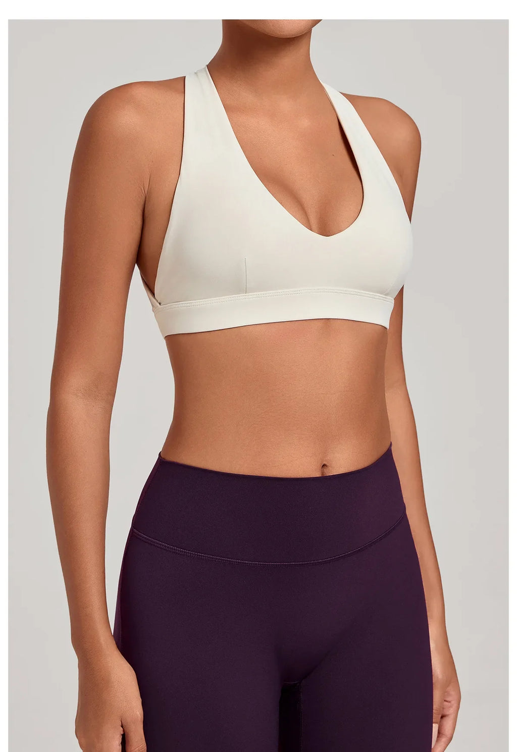 Sports Bra Gathered Neck Hanging Style Backless Tight Yoga Bra Women's Top Fitness Outdoorsports Pilates Training Gym Workout