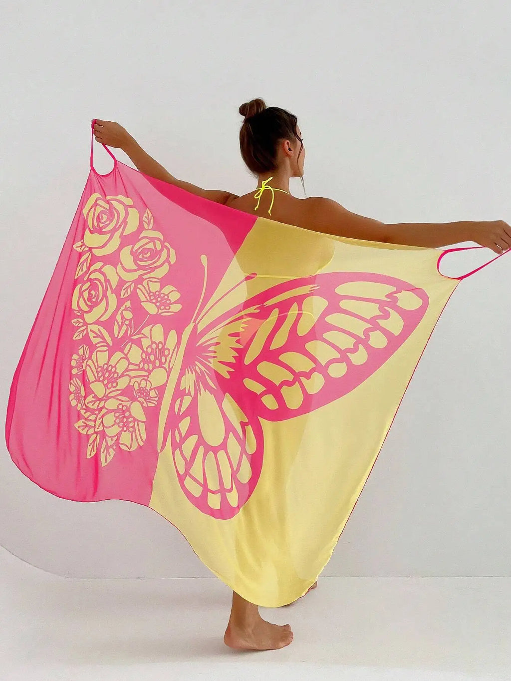 Sexy Butterfly Print Cover Up 2026 Women Black Patchwork Mesh Dress Tunic Bikini Lady Elegant Bath Sarong Wrap Skirt Beachwear