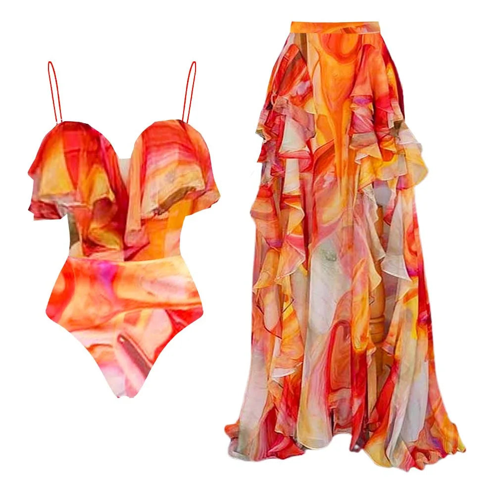 Floral 2Pcs Sexy Swimsuit 2026 Bandeau Biquini Women Bikini Push Up  Swimwear Female Swim Suits Cover Up Bathingsuit Beachwear