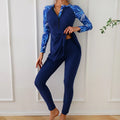 Muslim Swimwear Burkini Sets for Women Black Floral Print Zipper Long Sleeve Top Long Panties Sports Swimsuit Bathing Suit