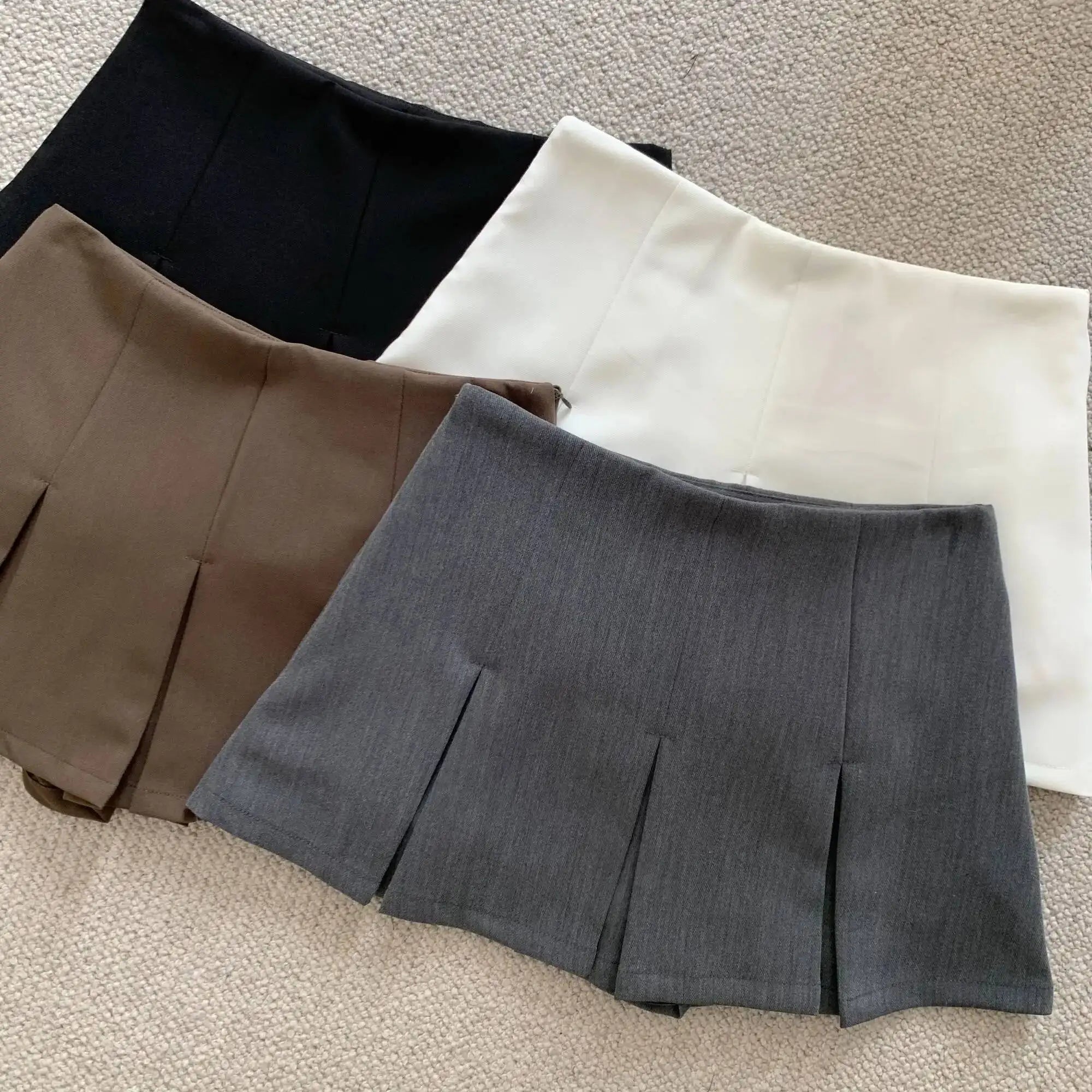 WOMENGAGA American High Street A-line Short Unif School Girl Fairy Grunge Skirt High Waist Pleated Skorts Streetwear Lovely HM2O