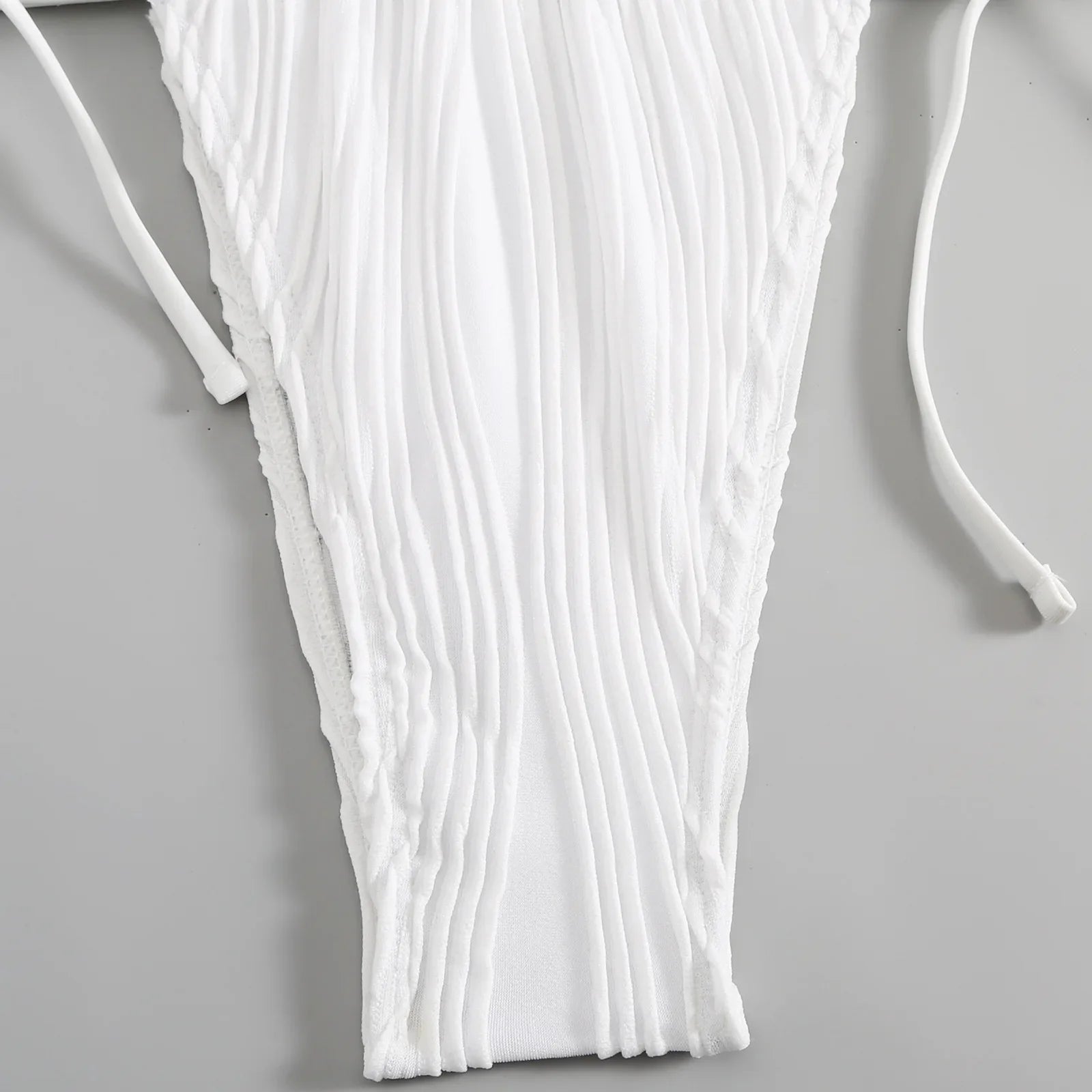 2026 New Deep V One Piece Black Swimsuit Halter Solid Color Women's Backless Bathing Suit Bandage White Swimwear For Female