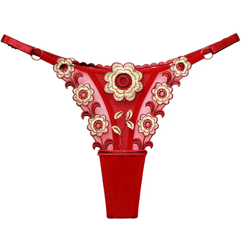 Thin Sexy Girls G String Thong Lace Panties Women Briefs Embroidery Hollow Out Transparent Underwear Female Lingerie