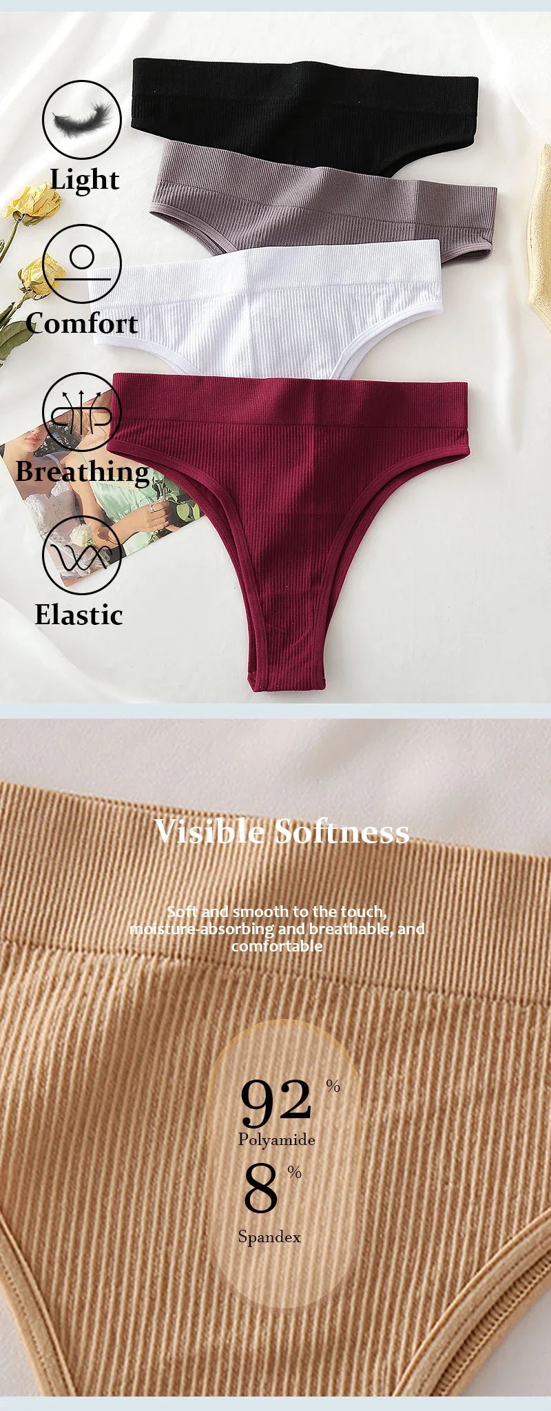 2PCS/Set Seamless Panties Women Sexy Low Waist Brazilian Pant Female Solid Color Breathable Underwear Lady Soft Intimat Lingerie
