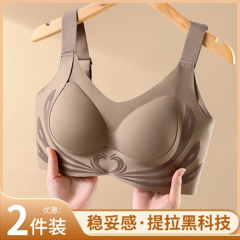 Sexy Lifting Seamless Underwear Women's Small Breasts Gathering No Steel Ring Bh Upper Holder Breast Adjustable Ladies Bra M-6XL