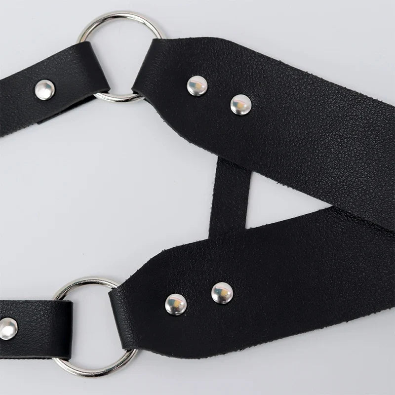 Cosplay Exotic Leather Mask Women Men Games Half Face Mask BDSM Bracelet Adjustable For Couples Bondage Set Adult Toys Supplies
