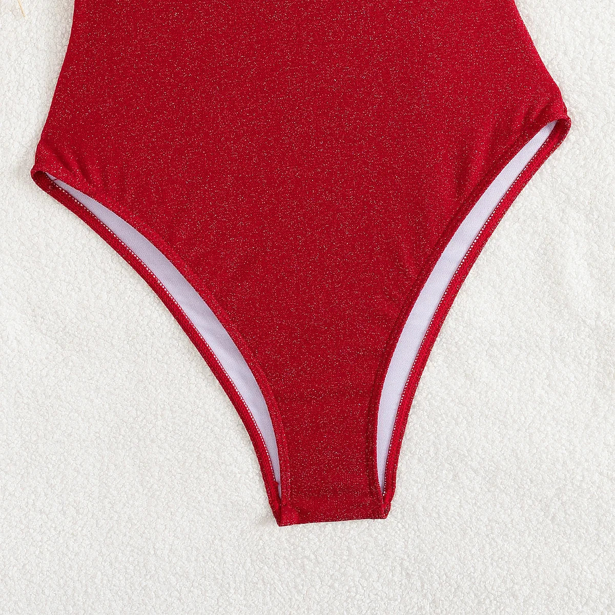 New Red Hollow Out Backless Cross Swimwear Women Sexy Shiny Tummy Control One Piece Swimsuit 2025 Beach Bathing Suits Monokini
