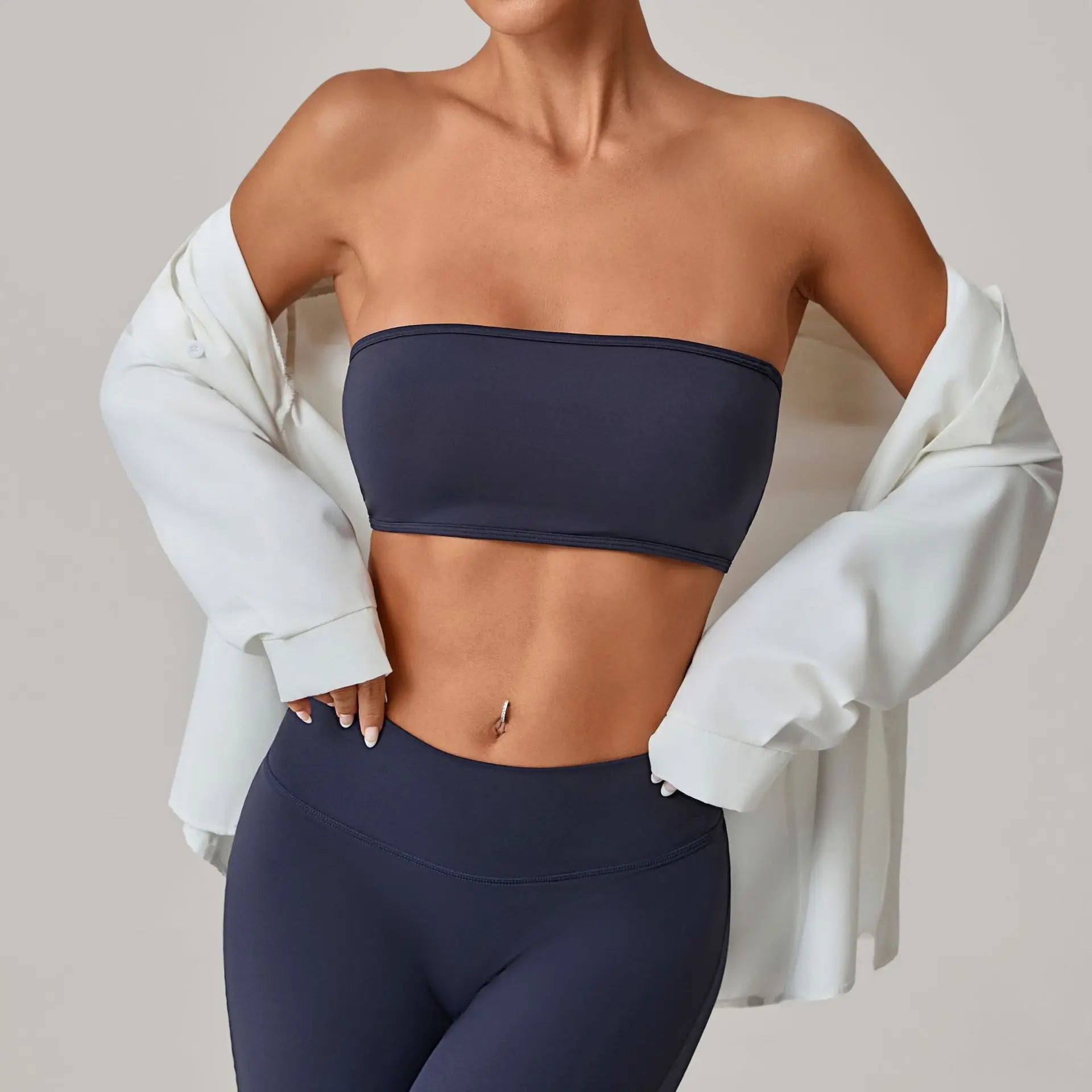 Women Strapless Sports Bra Gym Top Quick-Drying Yoga Clothes Women Tube Top Fitness Chest Wrap Underwear Workout Bra Female