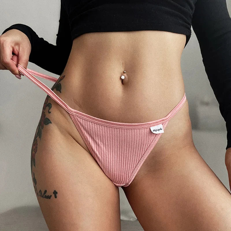 Cotton  Sexy Women's Panties Simple Thongs Lingerie Briefs Female Underwear Sports G-Strings Hot T-Back Breathable Underpants