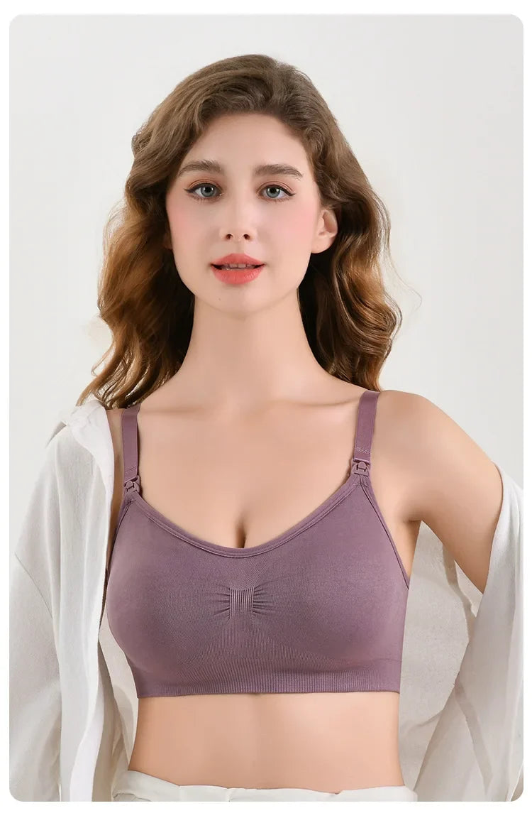 Nursing women's Wire-free Front Buckle Pregnant Bra Plus Size Nursing Adjustable Push-up Bra Underwear Plus Up