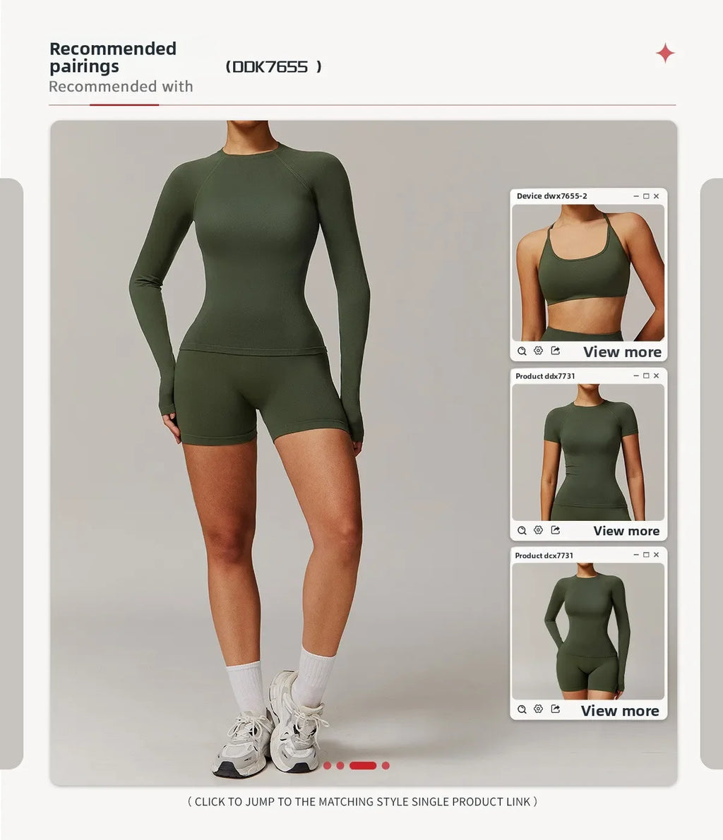 High Waist Shorts Seamless Yoga Shorts Workout Fitness Lift Peach Butt Fitness Tight Gym Running Body Shaper Pants Ribbed Shorts