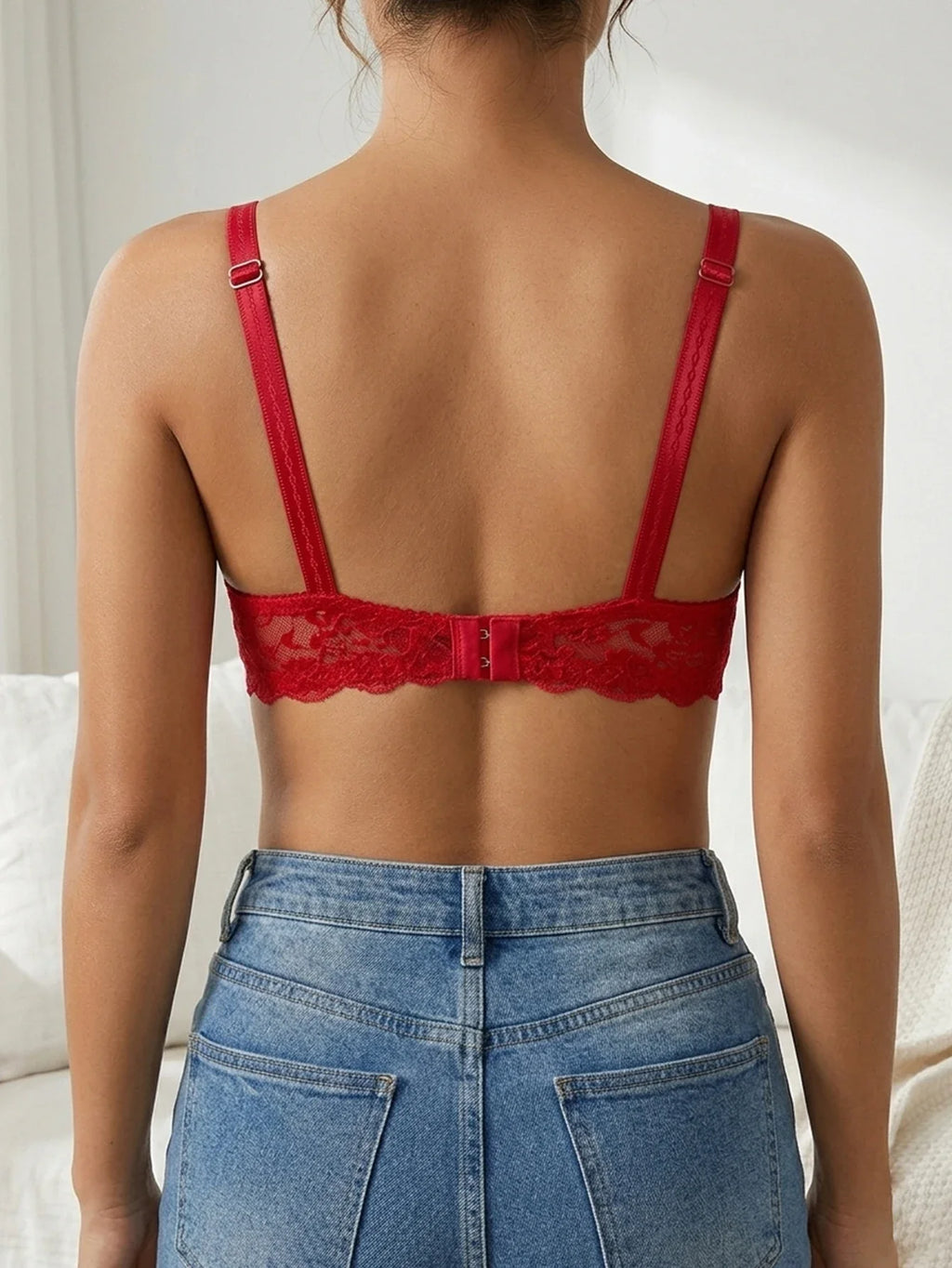1PCS Floral Lace Woman Bra Mesh Push Up Bra French Underwire Underwear Comfortable Thin Cup Bra Women