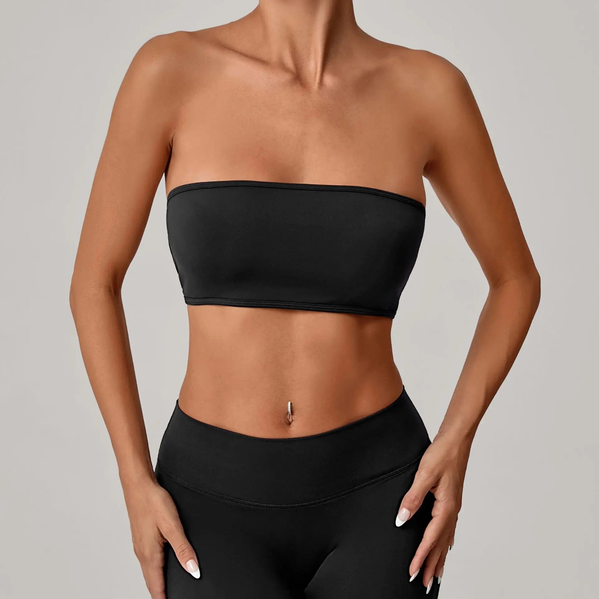 Women Strapless Sports Bra Gym Top Quick-Drying Yoga Clothes Women Tube Top Fitness Chest Wrap Underwear Workout Bra Female