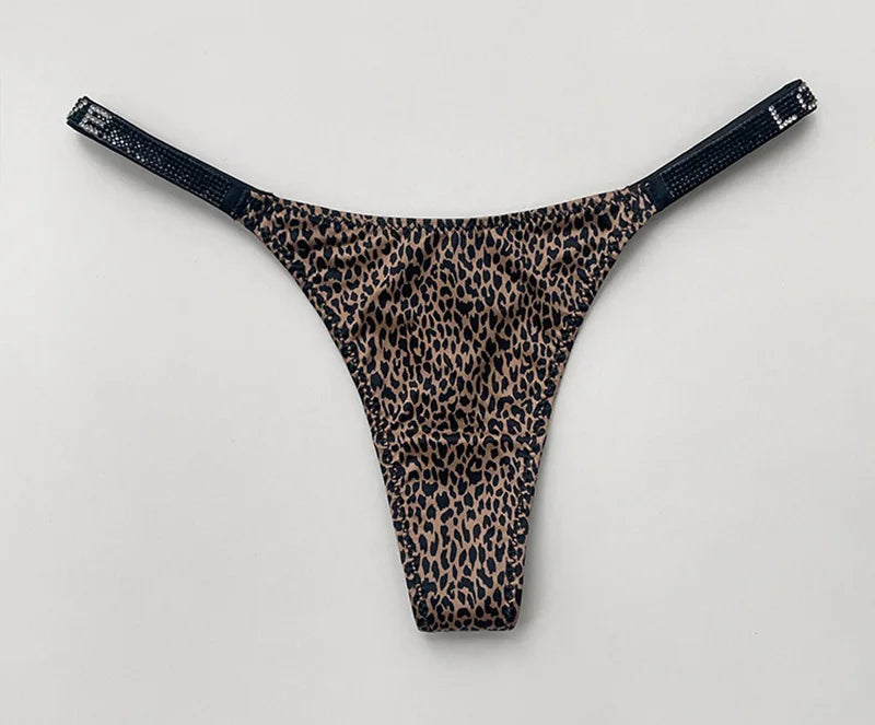 Sexy Panties Women Thongs Rhinestones G string Letter Diamonds Sports Thong Low Waist Briefs T-back Fitness Size S-XL