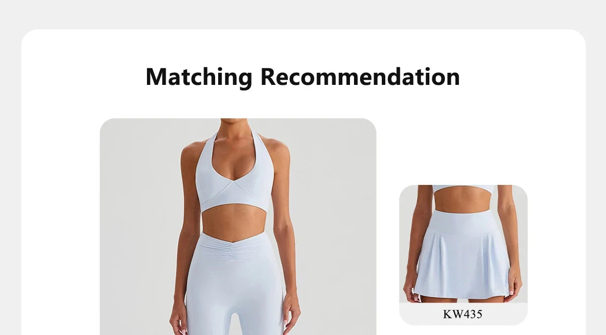 Hearuisavy 2Pcs Women's Sports Set Sun Protection Quick-Dry Tennis Skirt High Waist Yoga Flared Pants Gym Running Fitness Shorts