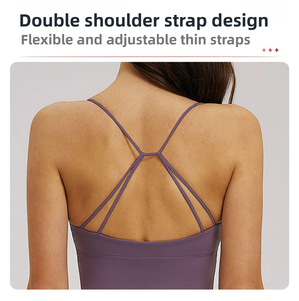 Vision Twist Front Longline Top Sports Longline Strappy Top Sports Yoga Vest Women's Fitness Tank Top Gym Running Workout Halter