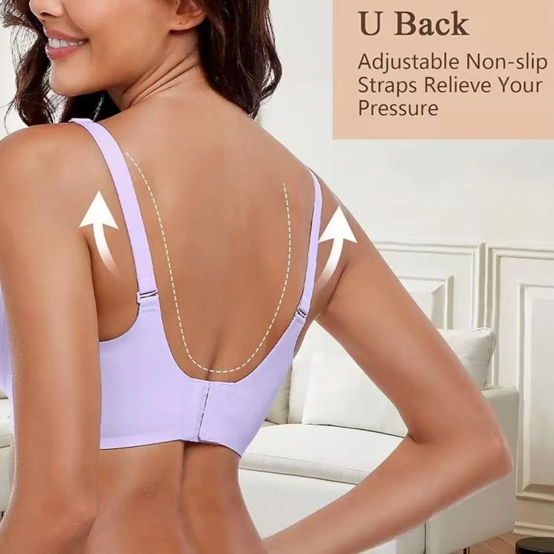 Plus-size Jelly-like Wire-free Bra Thin Molded Cups with A Wire-free Design Comfortable and Breathable Underwear Push Up