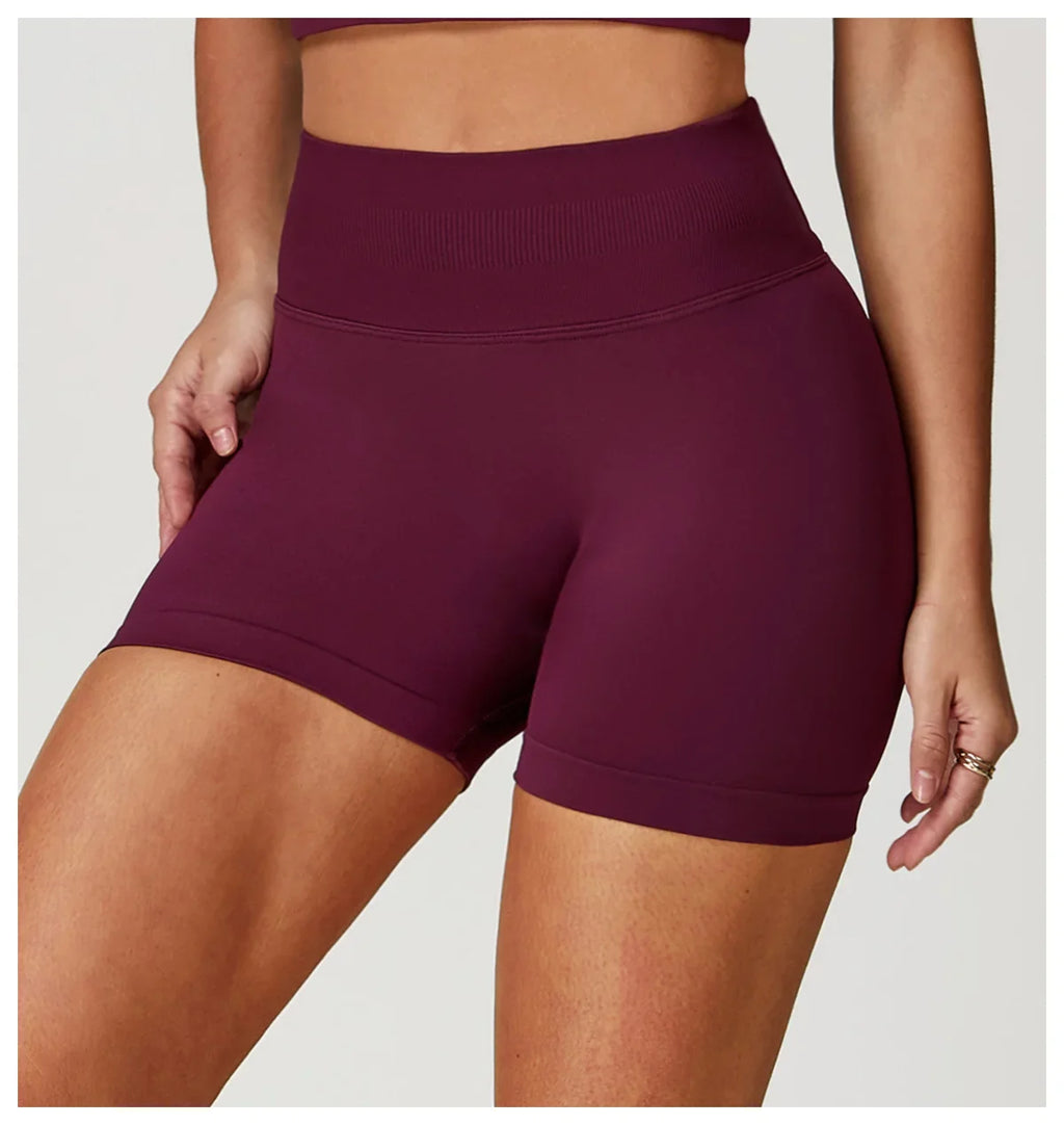 High Waist Shorts Seamless Yoga Shorts Workout Fitness Lift Peach Butt Fitness Tight Gym Running Body Shaper Pants Ribbed Shorts