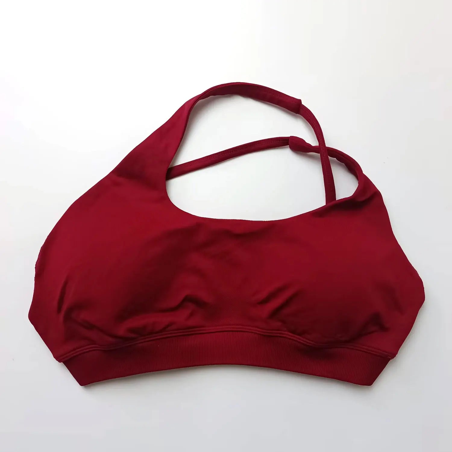 NCLAGEN Asymmetric Sports Bra Gym Top Woman High Support Halter Backless Fitness Speed Activewaer Workout Seamless Underwear